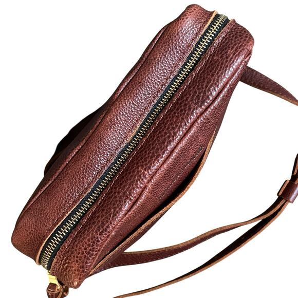 Portland Leather Large Brown Nutmeg Pebbled Leather Camera Bag Purse Crossbody - Picture 7 of 16